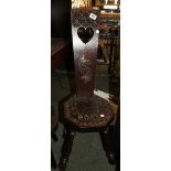 Welsh mahogany hand carved love chair