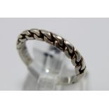 Silver keeper style ring, size O