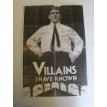 A4 promotional poster for one of Reg Krays books, 'Villians I Have Known', personally signed by Reg