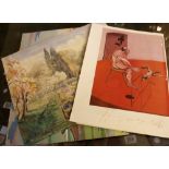 Two pieces of artwork by Peter Scott and a Francis Bacon print