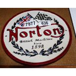 Cast iron Norton sign