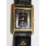 Maurice Lacroix 18ct gold plated unisex water resistant wristwatch in box with original paperwork,