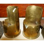 Pair of trench art WWI shell cases