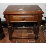 Low oak side table with one drawer, 52 x 53cm