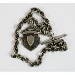 Silver Albert chain with shield, 70g