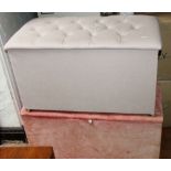 Two upholstered blanket chests