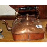 Unusual square based copper kettle
