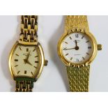 Two ladies  yellow metal Rotary cocktail wristwatches