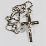 Sterling silver solid vintage crucifix on silver chain
