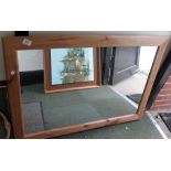 Pine framed mirror 104 x 74cm