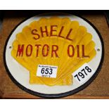Cast iron Shell Motor Oil sign