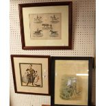 Three vintage prints 'The paces of the horse' ,victoria falls etc.