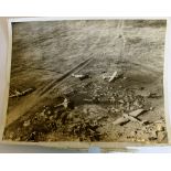 WWII Dorna Aerodrome official photograph 1948 of damaged enemy aircraft