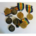 Eight single WWI  medals including Manchester Regiment war medal, Lancashire Fusiliers, Royal