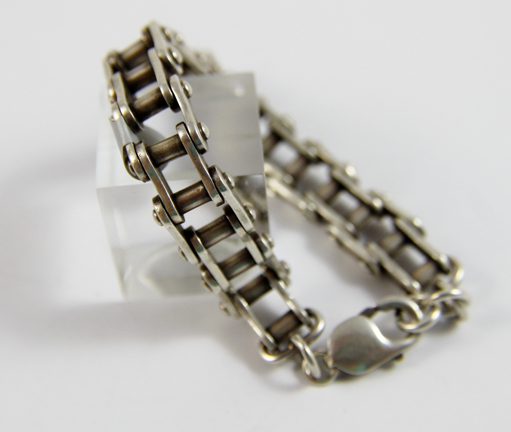 Sterling silver solid bike chain bracelet