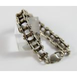 Sterling silver solid bike chain bracelet