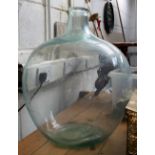 Large glass carbouy used for storing sulphuric acid, H ~ 61cm