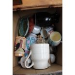 Box of mixed ceramics including German stein etc