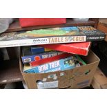 Box of vintage games, Star Trek by BMI, table soccer etc