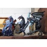 Six Fantasy dragon figurines