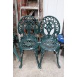 Pair of metal garden chairs