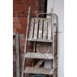 Two pine sets of step ladders