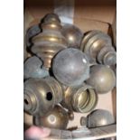 Box of mixed brass door knobs