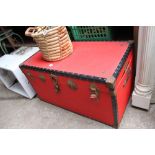 Large red storage trunk