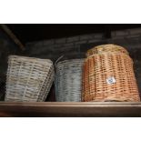 Five wicker log baskets