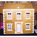 Wooden dolls house and associated furniture