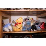 Shelf of soft toys