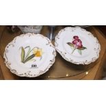Pair of Chamberlain & Co, Worcester 19th Century hand painted cabinet plates