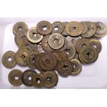 Box of fifty Chinese 19th Century cased coins