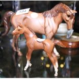 Royal Doulton matt brown colourway mare and foal