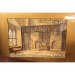 Original watercolour painting of Haddon Hall signed Albert Dunington, 37 x 25cm