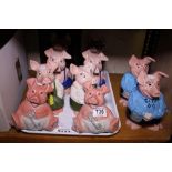 Two sets of Natwest pigs,  ten in total