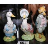 Two Royal Albert Beatrix Potter figures, Jemima Puddleduck and Foxy Whiskered Gentleman and  a