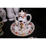 Royal Crown Derby Imari coffee pot and plate