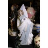 Large Nao figurine of a lady with a wand