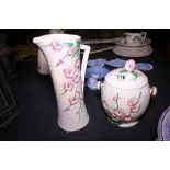 Mailing Ware lidded barrel and Mailing vase