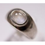 Sterling silver heavy set moonstone ring