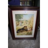 Two mahogany framed and glazed prints