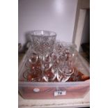 Box of etched drinking glasses