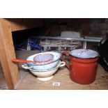 Vintage metal pots and pans