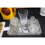 Cut glass dressing table set