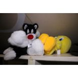 Warner Brothers stuffed Sylvester and Tweety Pie toys