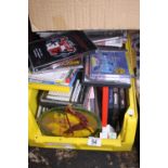 Box of mixed CDs and DVDs