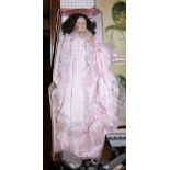 BISQUE HEADED DOLL. Collectable bisque headed doll, H ~ 120cm