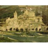 ANNE REDPATH  PRINT. Print of an italian hill town, by Anne Redpath