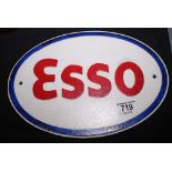 ESSO SIGN. Cast iron Esso petrol sign,  W ~ 33cm